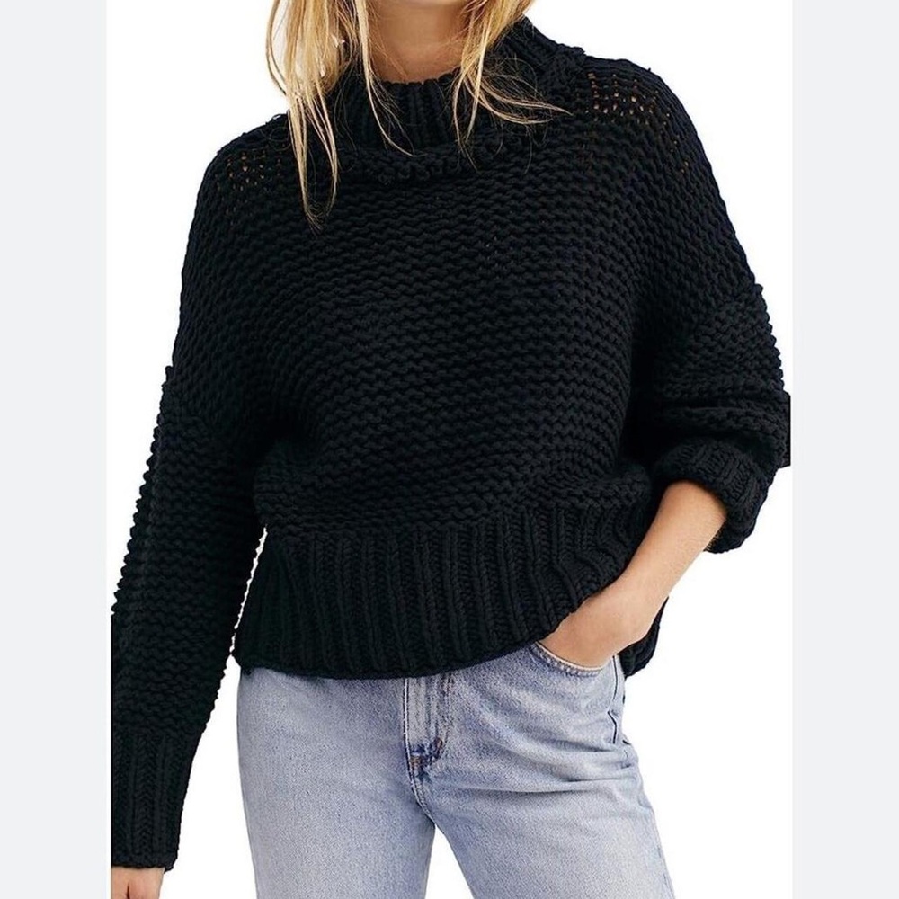 ‘Free People’ Black Knit Sweater